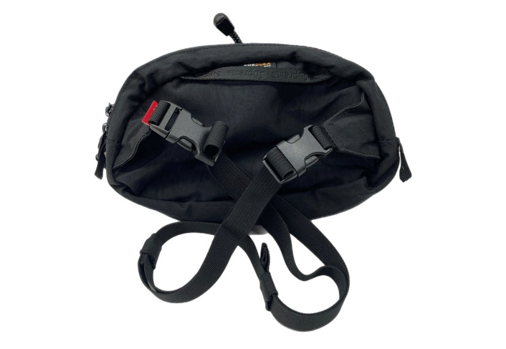 Supreme ボディバッグ 黒 コーデュラ Supreme シュプリーム 19AW Waist Bag Cordura コーデュラ ロゴ