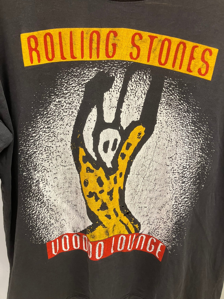 バンドTシャツ BAND-T Vintage ヴィンテージ The Rolling Stones voodoo loungespike tongue ローリングストーンズ  スパイクタン XL Tシャツ プリント ブラック LLサイズ 101MT-2606 | 古着通販のドンドンサガール