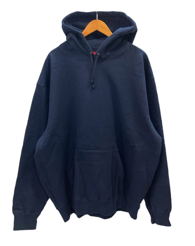 シュプリーム SUPREME Satin Applique Hooded Sweatshirt サテン アップリケ フーディ ロゴワッペン パーカー  紺 バックロゴ XXl パーカ ネイビー 3Lサイズ 101MT-3219