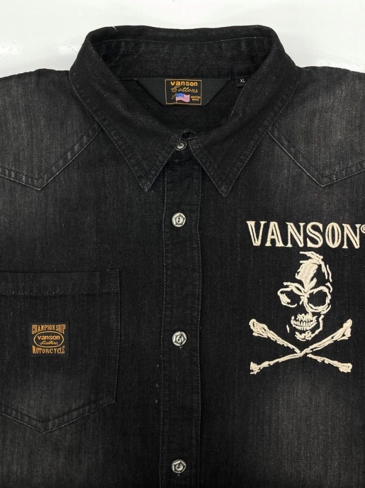 【VANSON】 T.F.O.A ウエスタンシャツ 長袖シャツ スカル刺繍 XL VANSON】 T.F.O.A ウエスタンシャツ 長袖シャツ スカル刺繍 XL