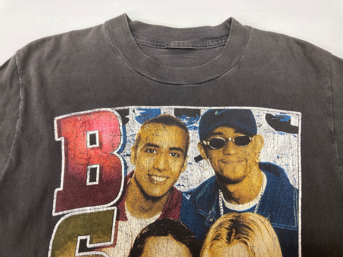 バンドTシャツ BAND-T 90's Backstreet Boys BSB バックストリート・ボーイズ ヴィンテージ 両面プリント 袖 シングル  スミクロ 黒 サイズ表記なし Tシャツ プリント ブラック 104MT-313 | 古着通販のドンドンサガール