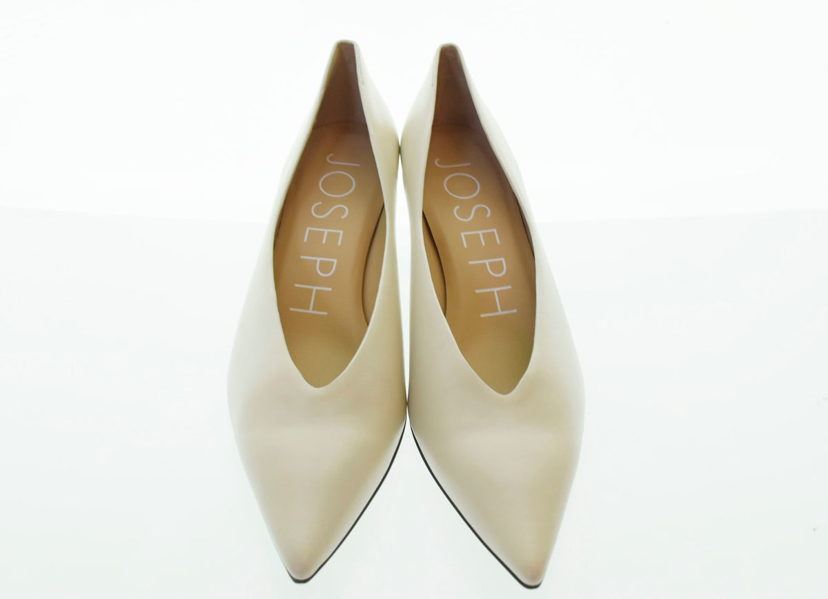 値下げ！☆ジョゼフ　ポインテッドパンプス　新品ベージュ　37 ジョセフ JOSEPH レザーポインテッドトゥ パンプス アイボリー