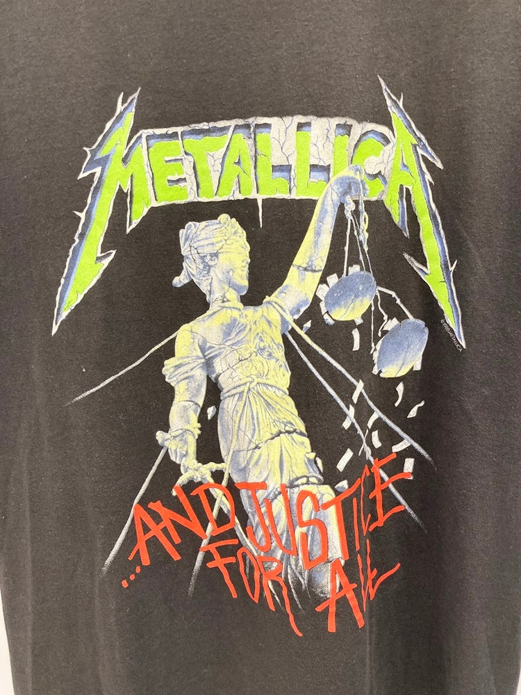 バンドTシャツ BAND-T 80s Vintage ヴィンテージ METALLICA メタリカ 88-89 ツアーTシャツ 黒 袖シングル US古着  XL Tシャツ ブラック LLサイズ 101MT-2711 | 古着通販のドンドンサガール