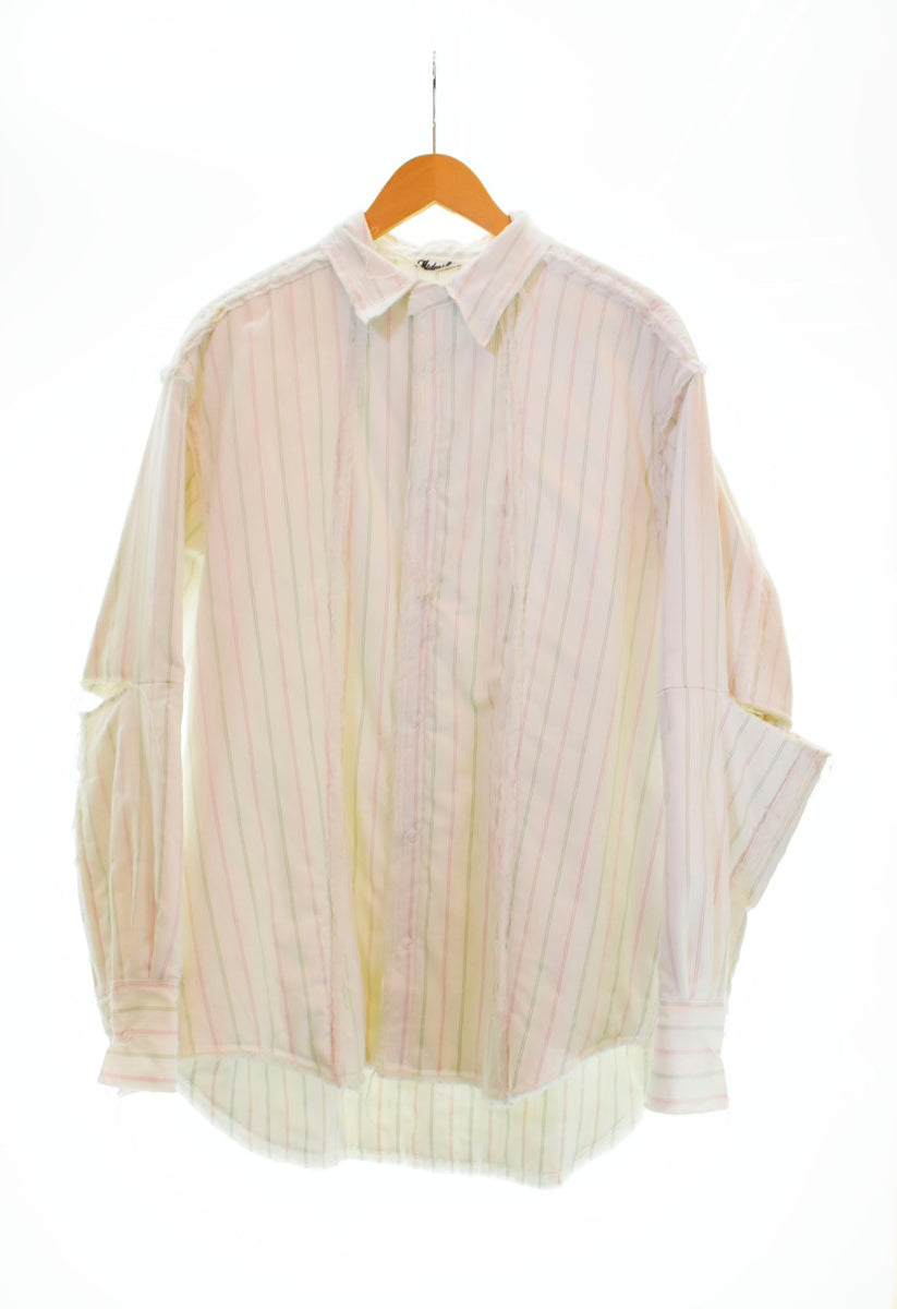 ミドリカワ MIDORIKAWA Stripe shirt ストライプシャツ 白 MID23SS