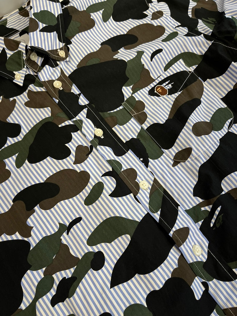 ア ベイシング エイプ A BATHING APE 1ST CAMO STRIPE BD SHIRT カモ