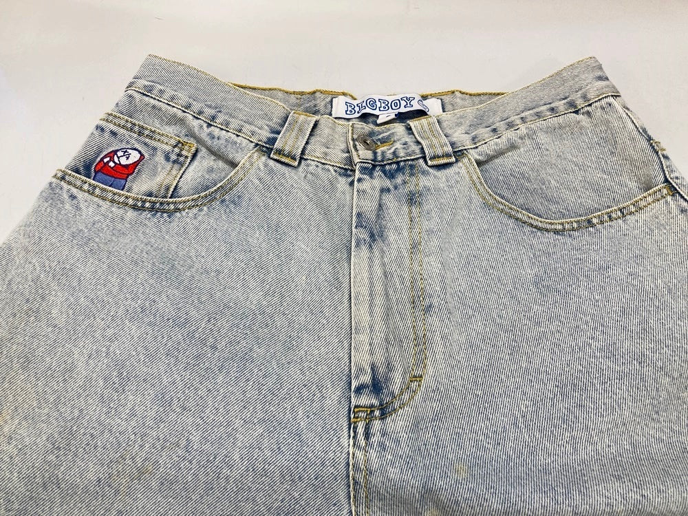 ポーラースケートカンパニー POLAR SKATE CO BIG BOY ビックボーイ ライトブルー系 DENIM ジーンズ デニム 刺繍 ブルー Sサイズ  101MB-482 | 古着通販のドンドンサガール