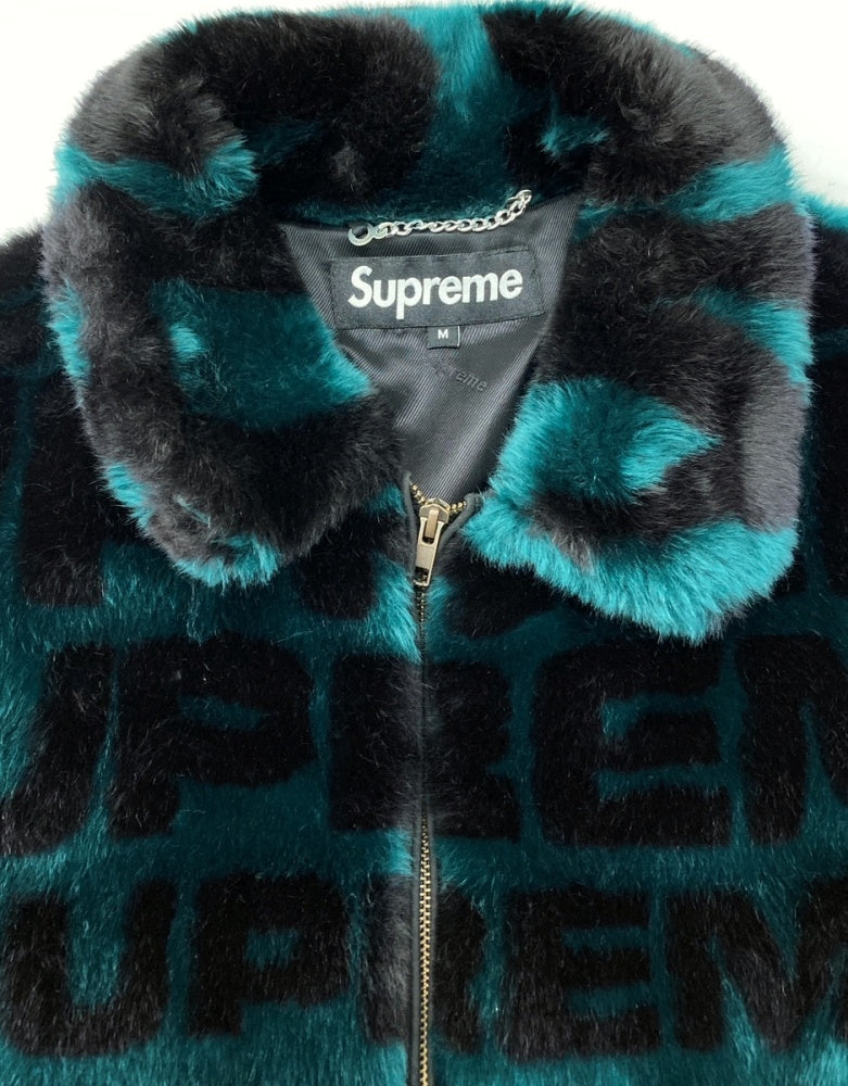 シュプリーム SUPREME 18SS Faux Fur Repeater Bomber Jacket フェイク ファー リピータ ボンバー ジャケット  Dark Teal 緑 ジャケット ロゴ グリーン Mサイズ 104MT-563 | 古着通販のドンドンサガール