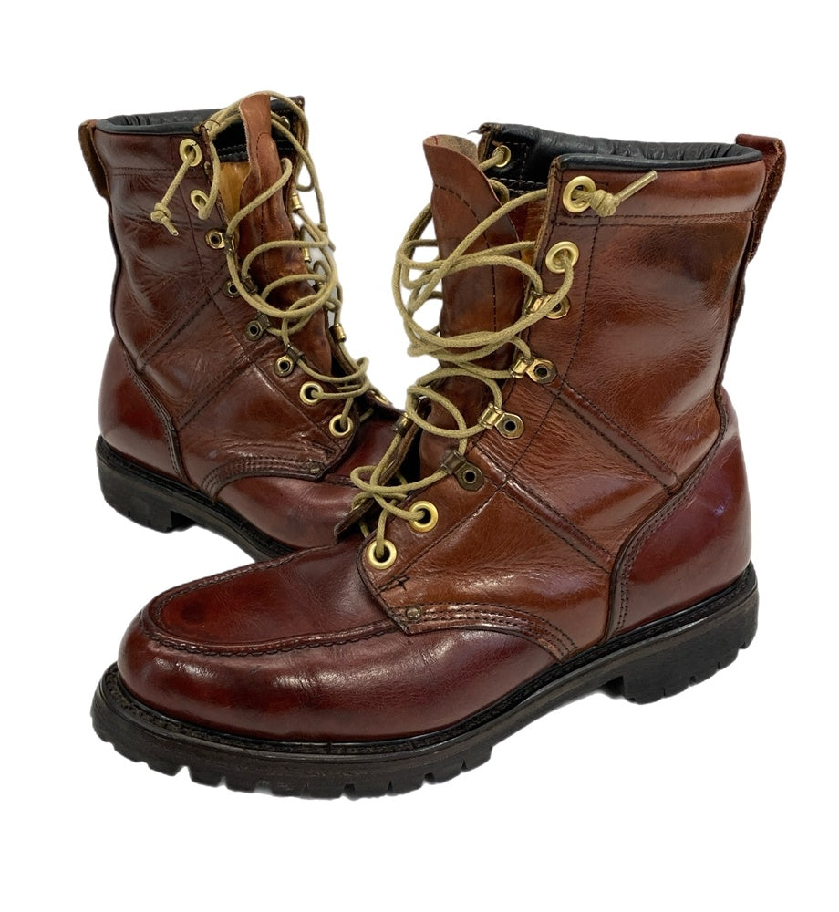 ダブルエイチ HH レザー レースアップ ワークブーツ 茶 メンズ靴  