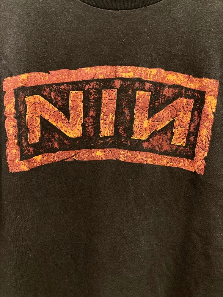 曜日割引対象外】バンドTシャツ BAND-T 90s Vintage Nine Inch Nails ヴィンテージ ナインインチネイルズ NIN  バンドT US古着 黒 袖シングル Tシャツ ブラック Lサイズ 101MT-2638 | 古着通販のドンドンサガール