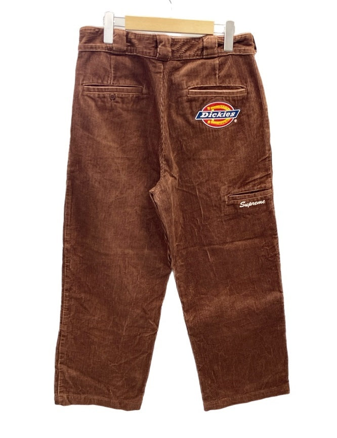 シュプリーム SUPREME × Dickies Double Knee Corduroy Work Pant Brown FW22 ディッキーズ  コーデュロイ ワークパンツ ボトムスその他 ロゴ ブラウン サイズ 34 101MB-449