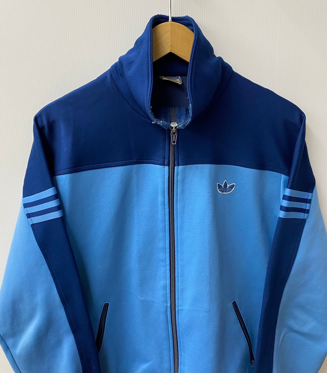 曜日割引対象外】 アディダス adidas 60s 70S 西ドイツ製 デサント トレフォイル ヴィンテージ ATS-44F ジャージ ロゴ ブルー  4サイズ 201MT-2310 | 古着通販のドンドンサガール