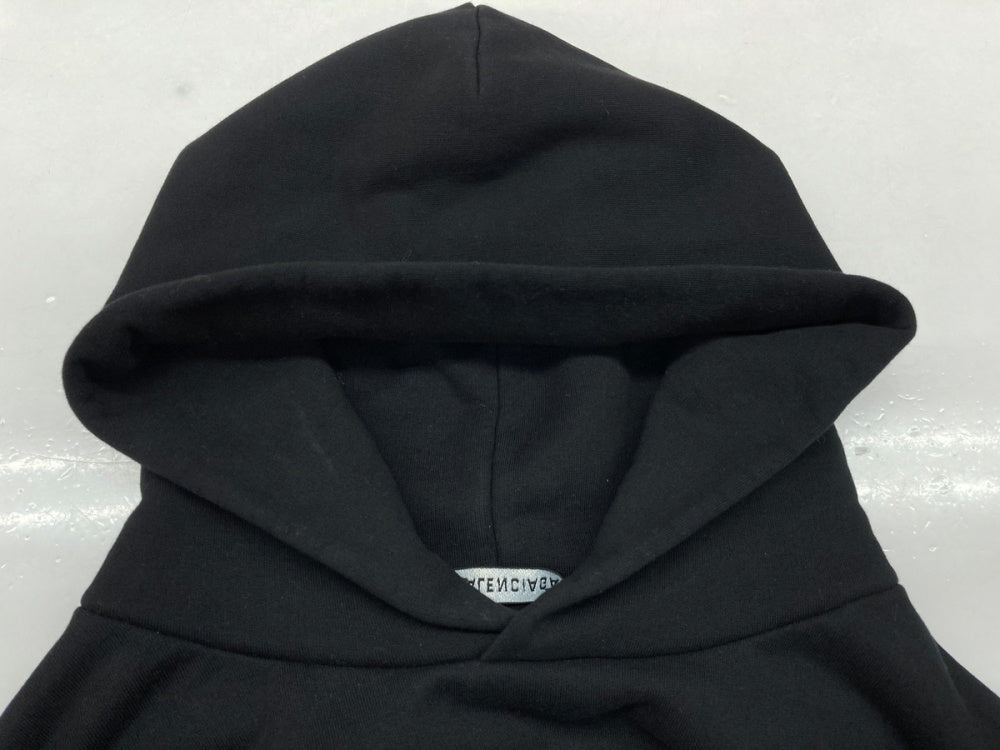 バレンシアガ BALENCIAGA 20AW REAL BALENCIAGA HOODED SWEATSHIRT リアル バレンシアガ フーディー  スウェットシャツ プルオーバー 黒 620973 XXS パーカ ロゴ ブラック 104MT-661 | 古着通販のドンドンサガール