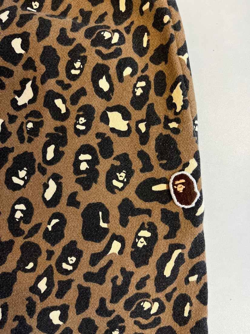 レオパード 90s A BATHING APE ハーフジップ 金タグ ヒョウ柄 ア ベイシング エイプ A BATHING APE レオパード 豹柄 スウェット