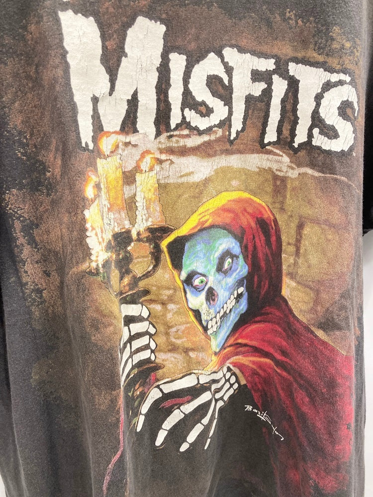 バンドTシャツ BAND-T 90s MISFITS ミスフィッツ American Psycho アメリカンサイコ ヴィンテージTシャツ ロックT Tシャツ プリント ブラック Lサイズ 101MT-2392