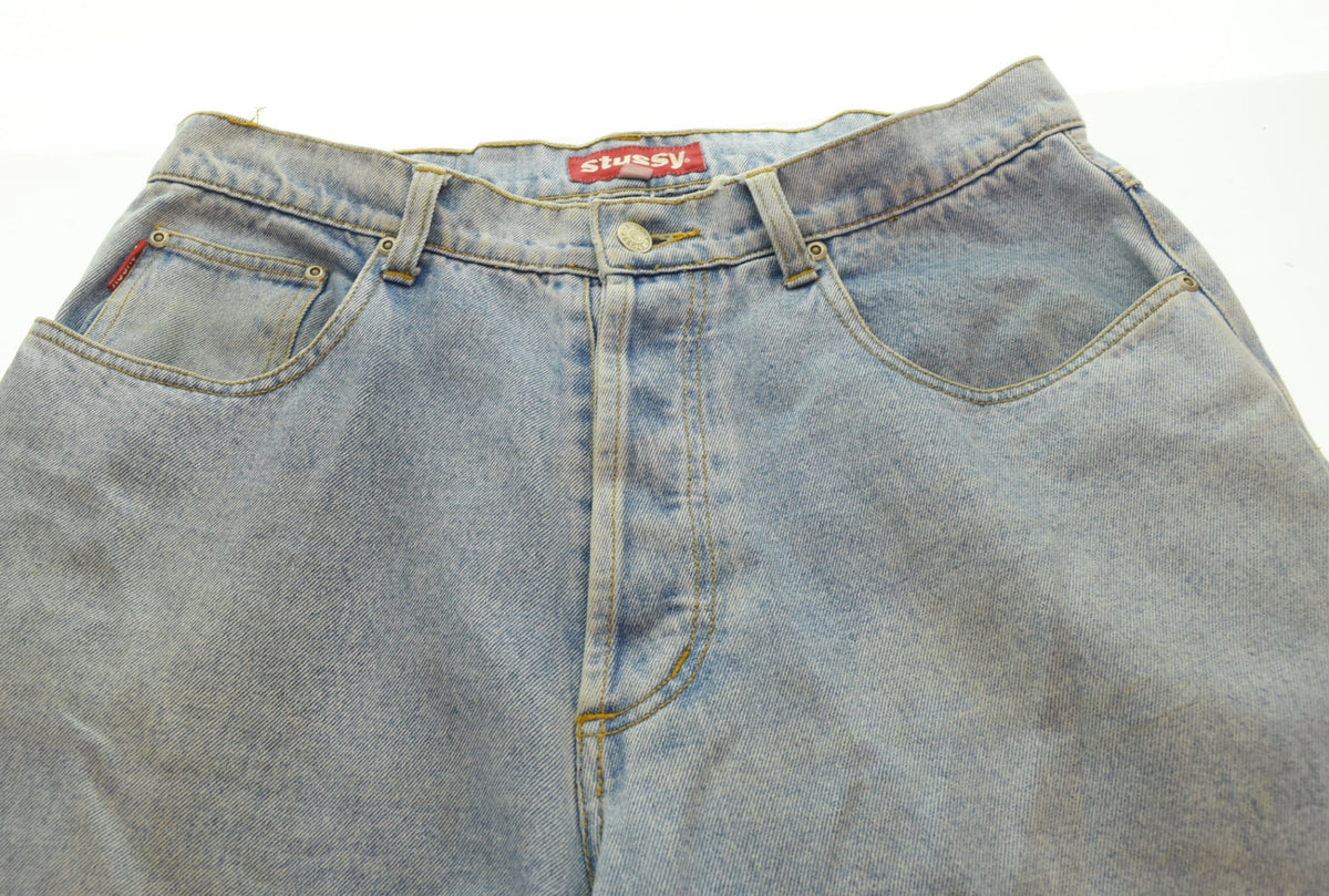 H*N様 90s USA製　stussyデニム　old stussy 90s USA製 old stussy 濃紺デニムパンツ 30インチ インディゴ - メルカリ