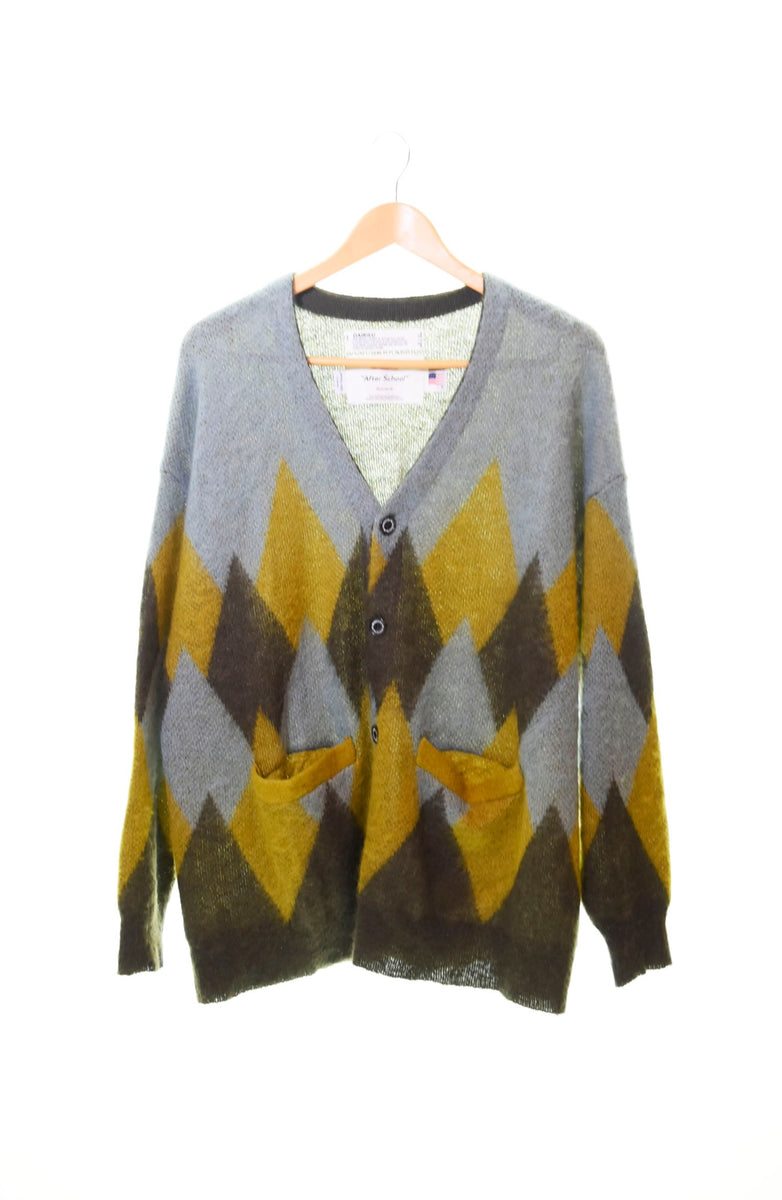 ダイリク DAIRIKU 22AW Argyle Mohair Knit Cardigan アーガイル カーディガン ミントグリーン 22AW K-2  カーディガン グリーン Lサイズ 103MT-168 | 古着通販のドンドンサガール