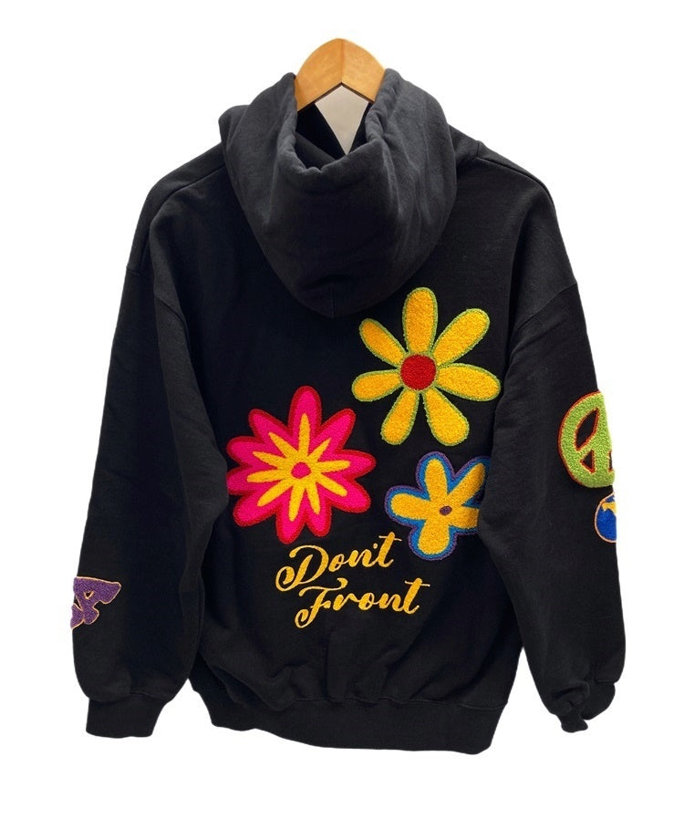 エクストララージ XLARGE 22FW FLOWER PULLOVER HOODED SWEAT フラワー プルオーバー フーデッドスウェット 黒  パーカー 101224012009 パーカ ロゴ ブラック Mサイズ 101MT-2202