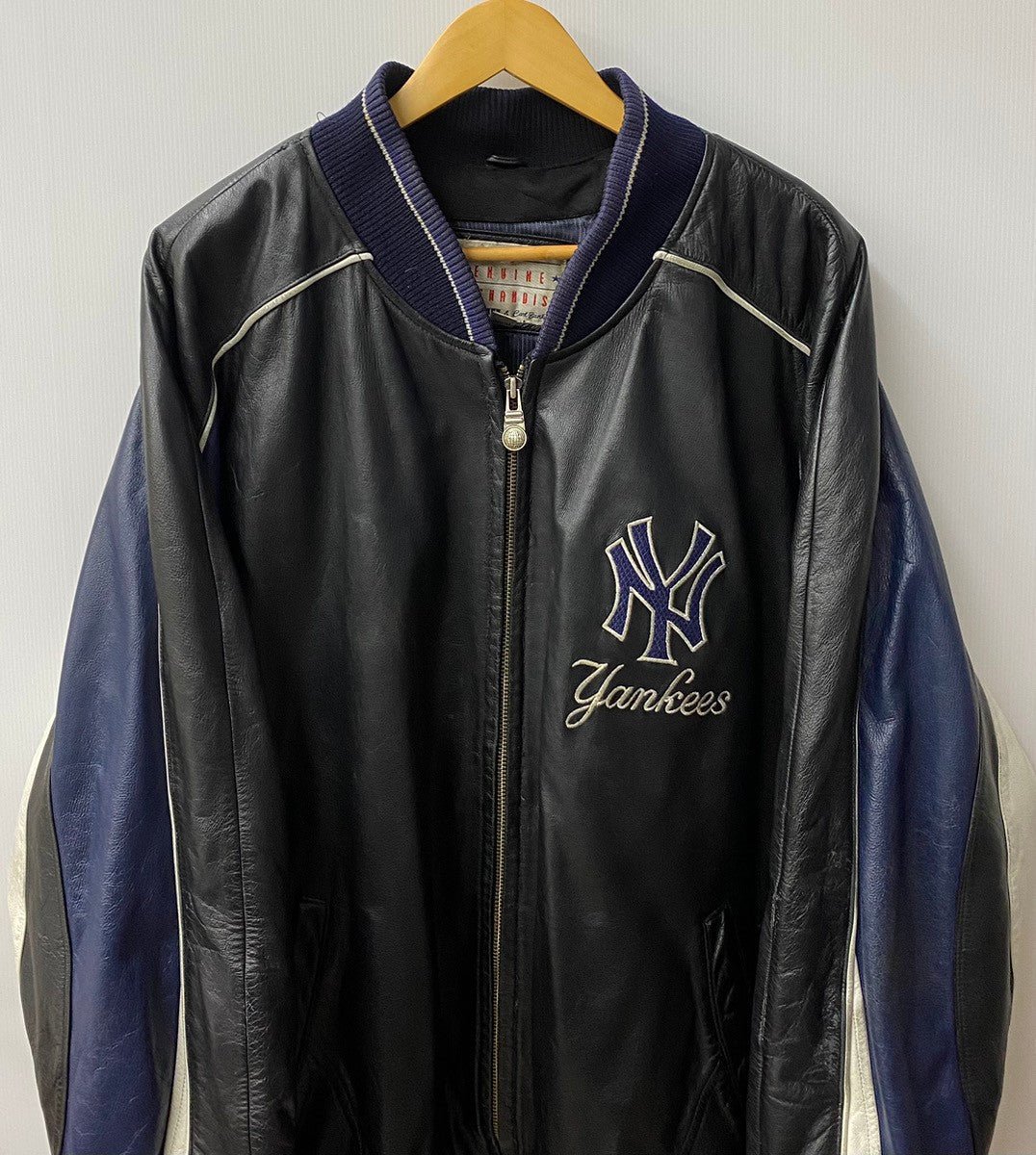 90's ヤンキース オールレザー スタジャン Yankees レザージャケットメンズ