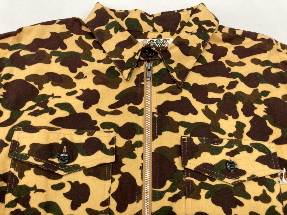 ア ベイシング エイプ A BATHING APE 90s ハーフジップ フランネル