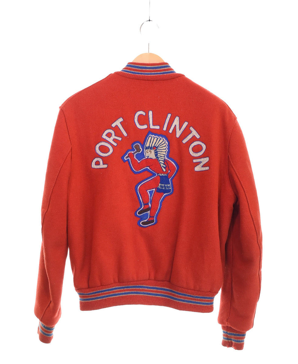 70s 80s スタジャン ウール レッド ヴィンテージ Vintage 70s 80s DeLONG ウールスタジャン レザー