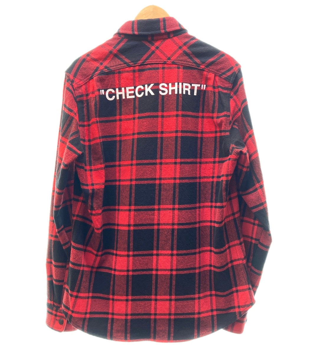 AEU4T00081オフホワイト　18AW QUOTE FLANNEL SHIRT　チェック　シャツ