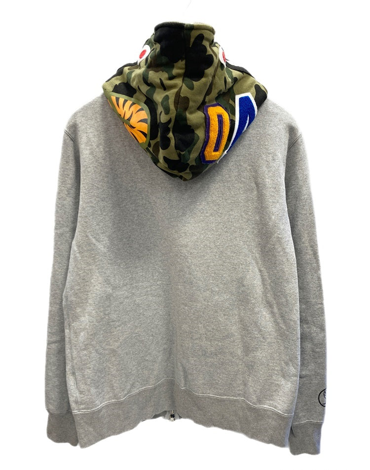 ア ベイシング エイプ A BATHING APE BAPE x OVO Shark Full Zip Hoodie オクトーバーズベリーオウン  フルジップ Made in Japan パーカ グレー Lサイズ 101MT-1836