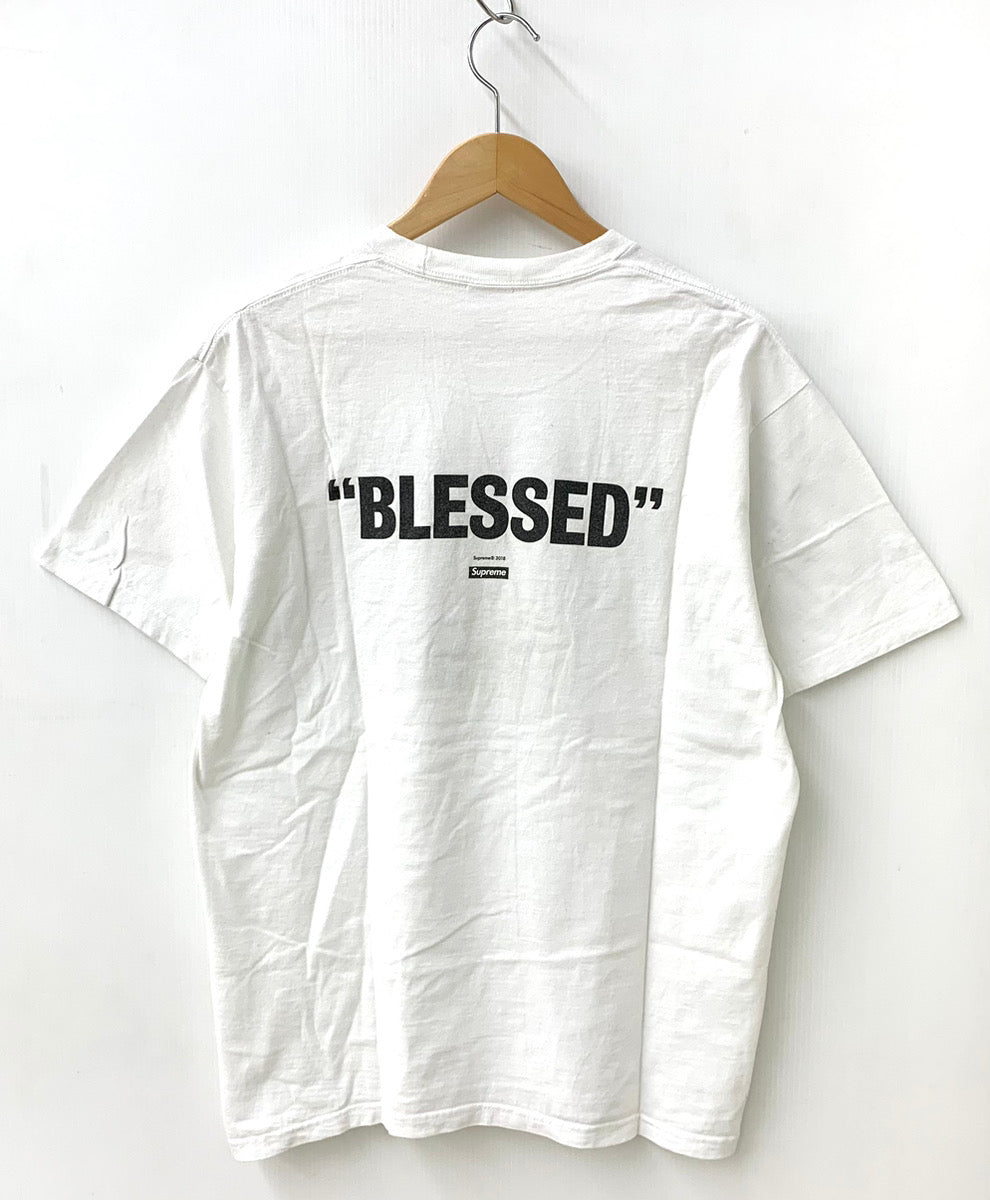 シュプリーム SUPREME 18AW blessed tee クルーネック USA製 Tシャツ プリント ホワイト Mサイズ 201MT-1253
