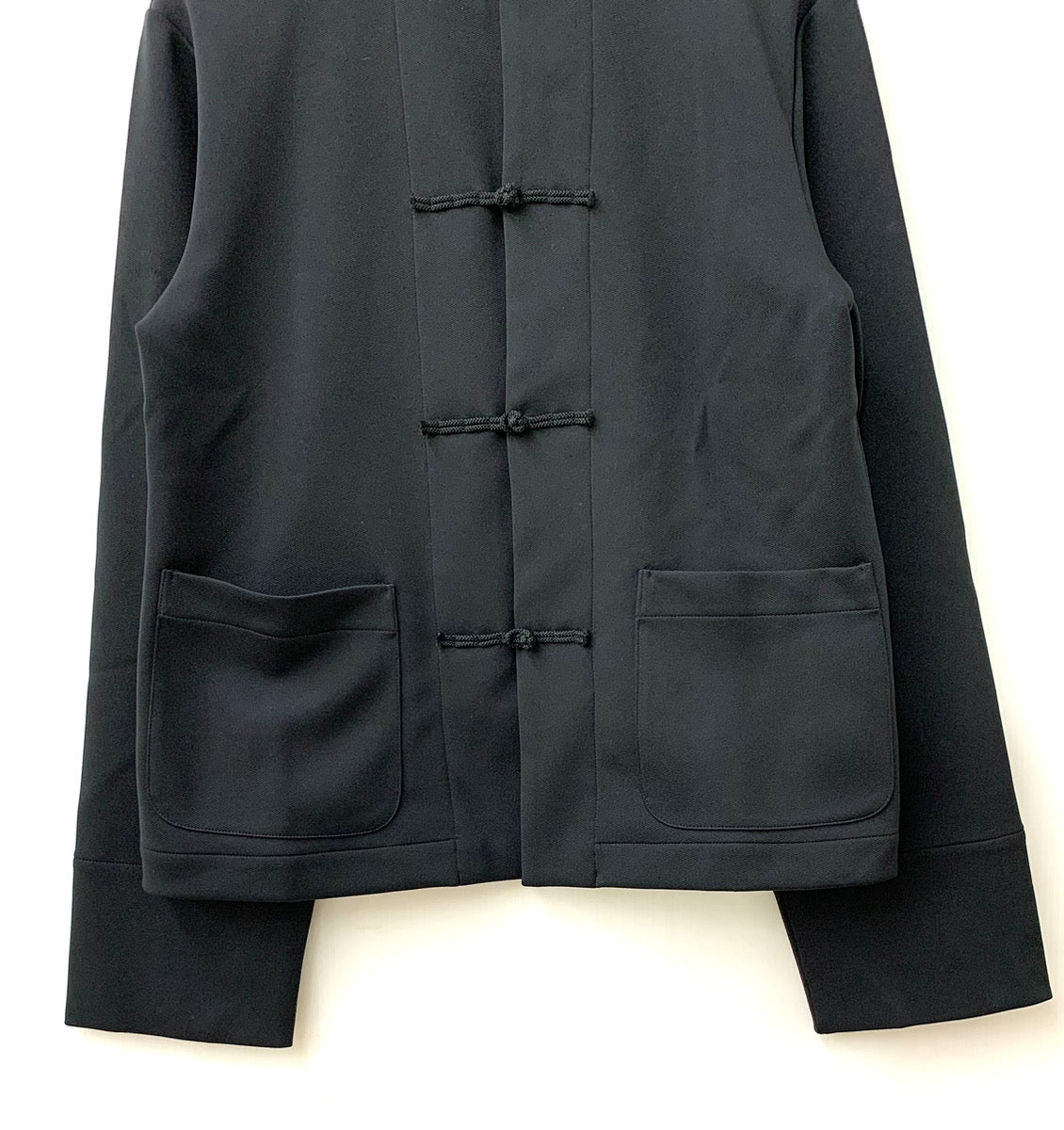 コムデギャルソン COMME des GARCONS CGD 21AW ポリエステルジャージーチャイナジャケット SZ-J021 長袖シャツ ロゴ  ブラック Mサイズ 201MT-1809