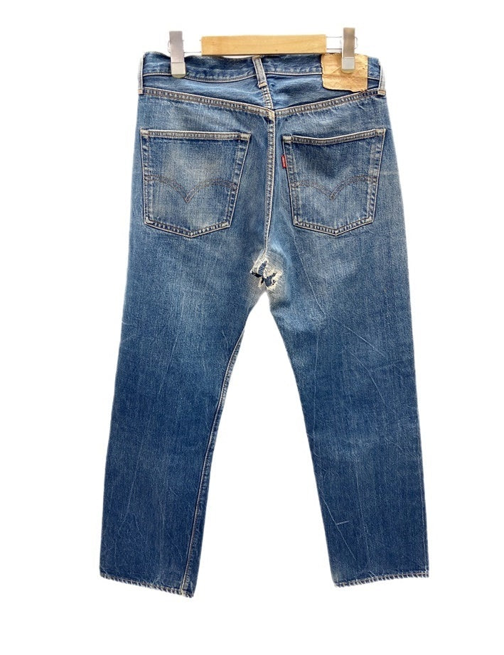 リーバイス Levi's 501 66BIGE DENIM PANTS ボタン裏 刻印6 不均等V 通常R 紙パッチ スレーキ ジーンズ デニム 無地  ブルー 101MB-394