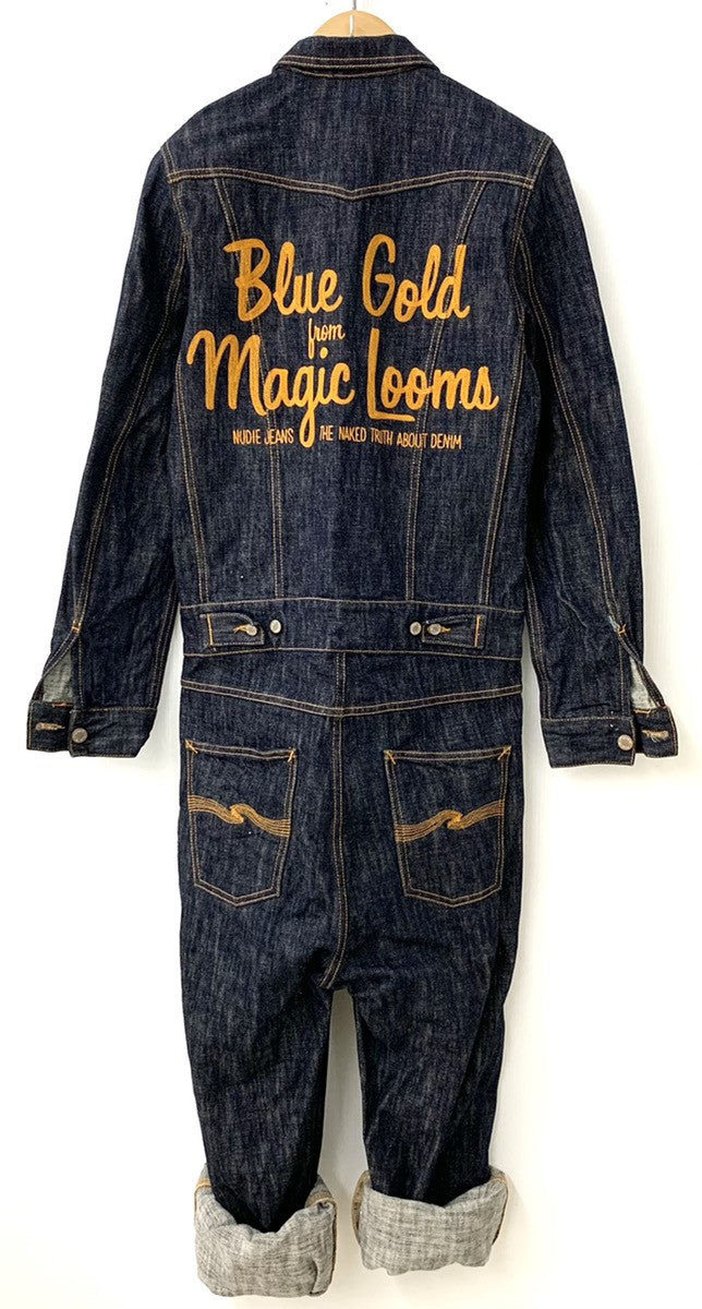 ヌーディージーンズ Nudie Jeans デニム ジャンプスーツ ROGER MAGIC LOOMS NJ3208 つなぎ・オーバーオール 刺繍  ネイビー SSサイズ 201MB-199 | 古着通販のドンドンサガール