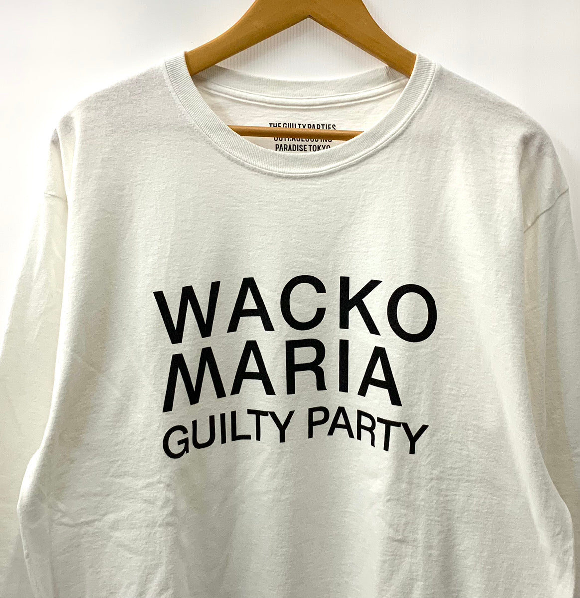 ワコマリア WACKO MARIA フロントロゴ ロンT ロゴ ホワイト Lサイズ