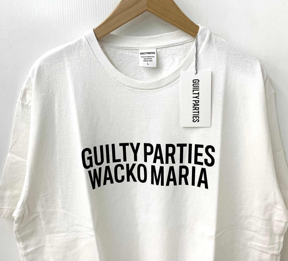 ワコマリア WACKO MARIA GUILTY PARTIES 22ss WASHED HEAVY WEIGHT CREW NECK T-SHIRT  22SSE-WMT-WT01 Tシャツ ロゴ ホワイト Lサイズ 201MT-1650