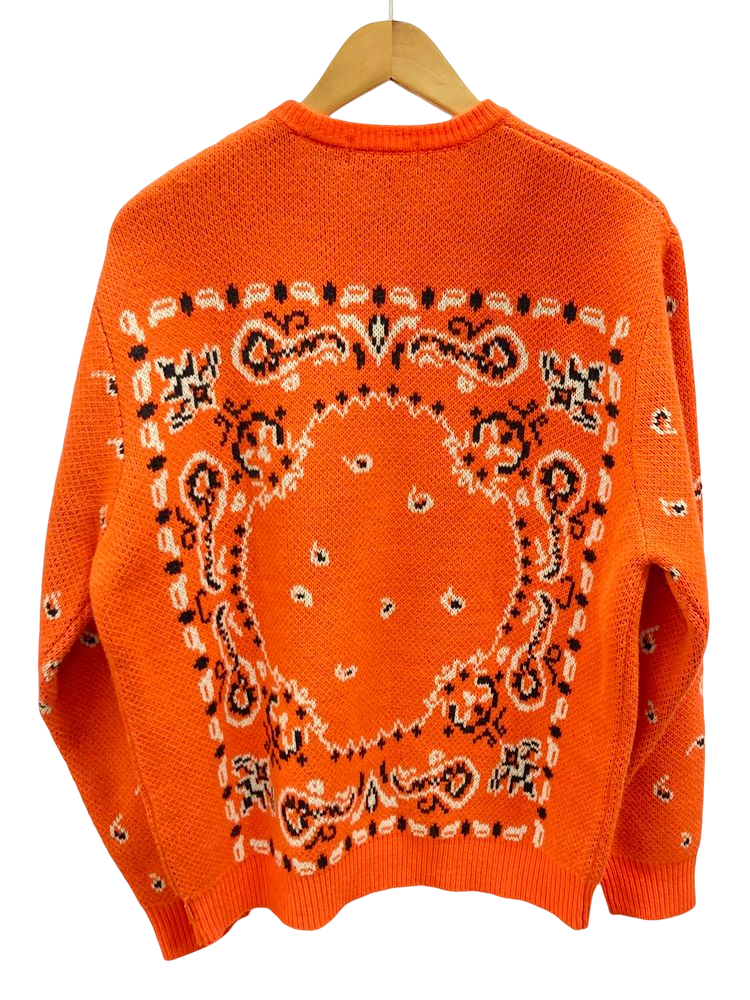 (Mサイズ) Supreme Bandana Sweater orange