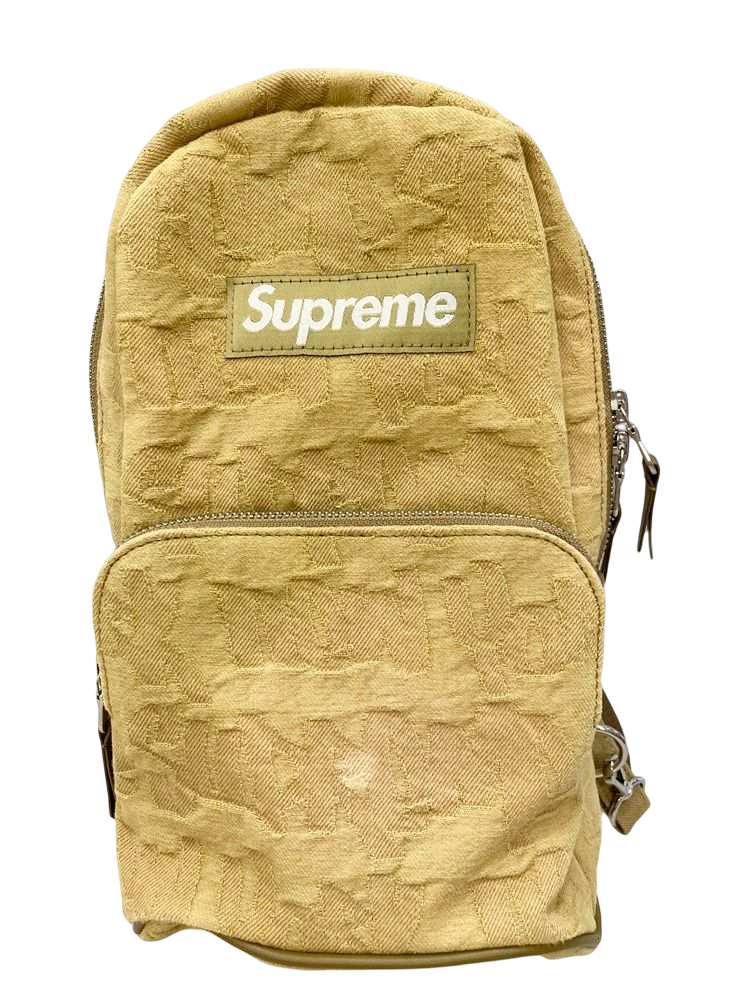 シュプリーム SUPREME Fat Tip Jacquard Denim Sling Bag Olive 22SS