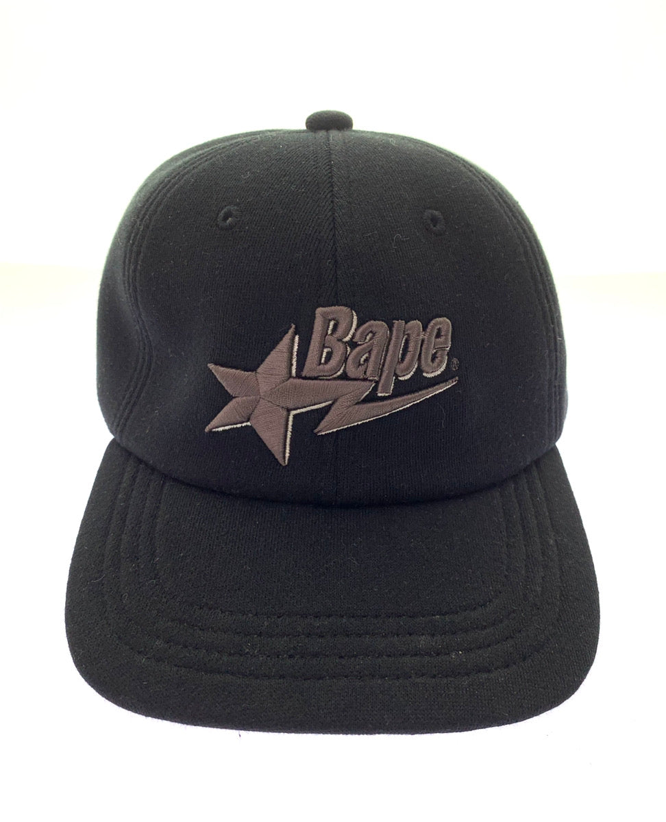 【中古】ア ベイシング エイプ A BATHING APE ベイプ BAPE ベイプスタ BAPE STA TERRY CAP 初期タグ スターロゴ  帽子 メンズ帽子 ハンチング・キャスケット ロゴ ブラック 201goods-266