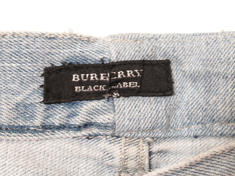 BURBERRY BLACK LABEL ロゴ 刺繍 ストレート デニム【76】-