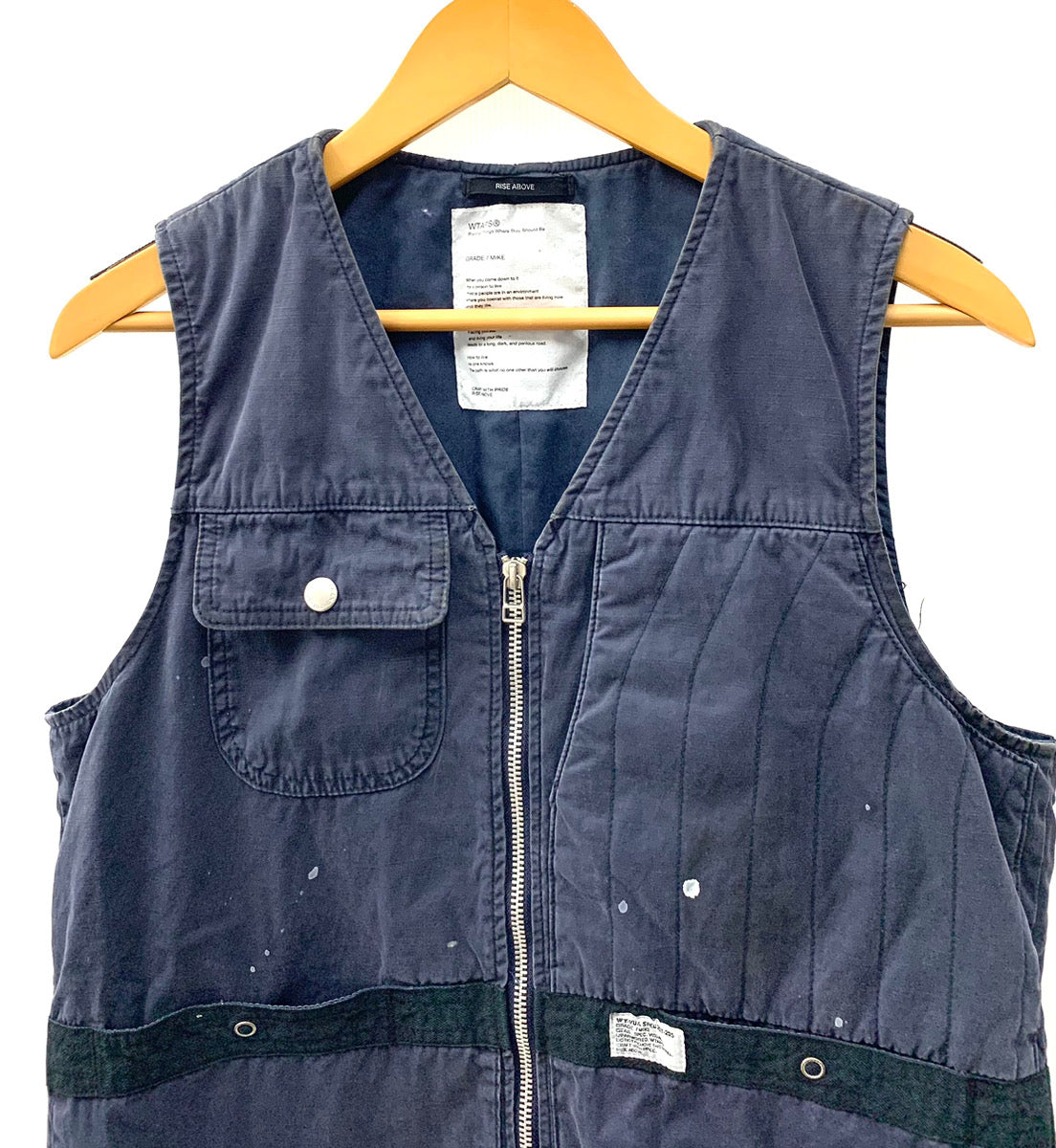 ダブルタップス W)taps 09SS LAMF SETTER VEST FIELD CTN GRADE/MIKE 091LTDT-JKM01 ベスト  ロゴ ネイビー 201MT-1829