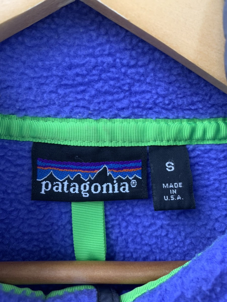 パタゴニア PATAGONIA 90s 90年代 フリース スナップT プルオーバー USA製 25580 ジャケット ロゴ ブルー Sサイズ  201MT-759