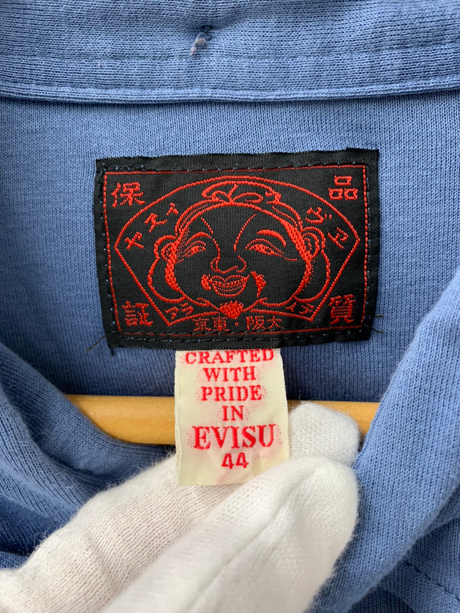 エヴィス EVISU 半ポロ ロゴ ワンポイント サイズ44 半袖ポロシャツ