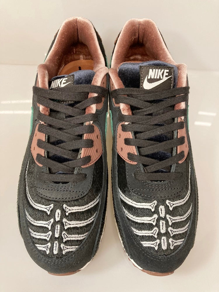 ナイキ NIKE W AIR MAX 90 SE BLACK/GREEN NOISE-SAIL-VELVET BROWN