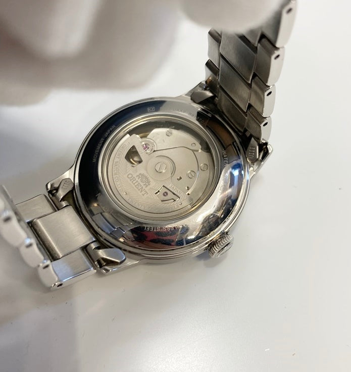 オリエント ORIENT クラシック CLASSIC オートマチック 自動巻き 裏スケ デイト アナログ 黒×シルバー F672-UAA0  B872707 メンズ腕時計ブラック 101watch-54 古着通販のドンドンサガール