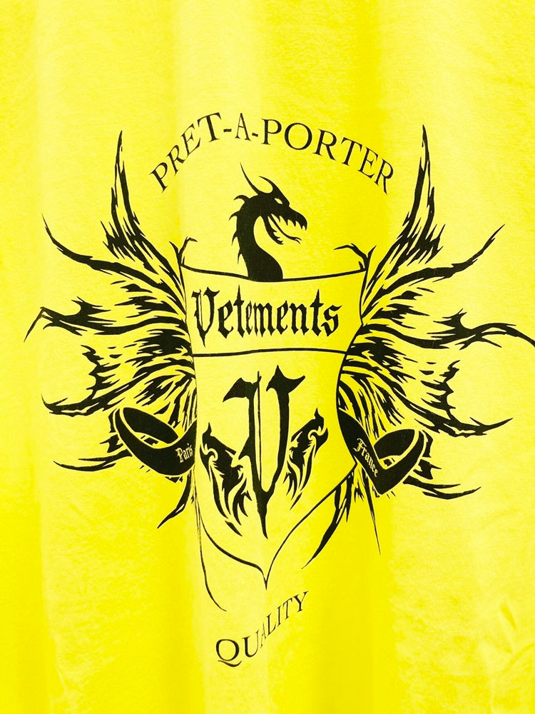 ヴェトモン VETEMENTS LIMITED EDITION Oversized Tee Neon Yellow 