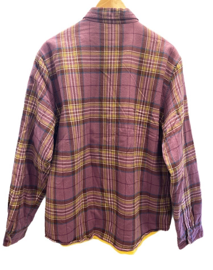 L size Pile Lined Plaid Flannel Shirt