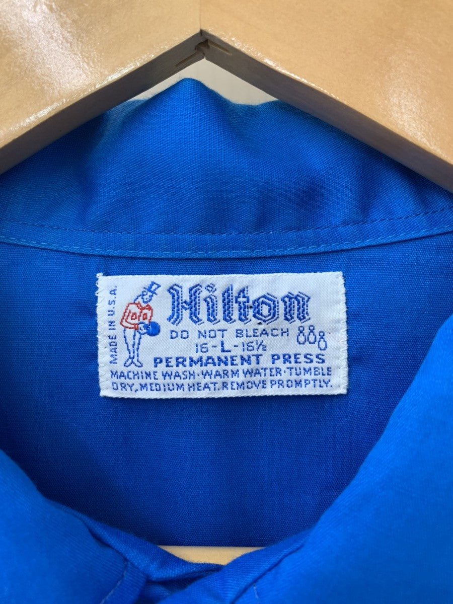 Hilton ボーリングシャツ　ブルー　半袖シャツ　　Lサイズ　ヒルトン