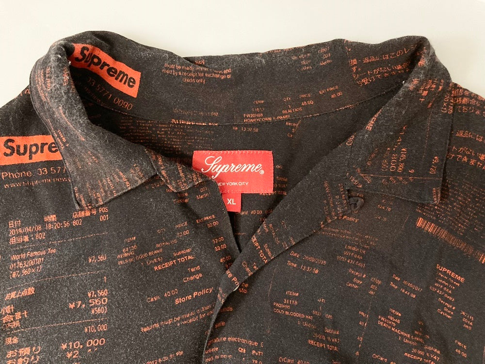 シュプリーム SUPREME Supreme Receipts Rayon S/S Shirt レシート