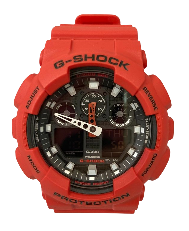 ジーショック G-SHOCK カシオ CASIO GA-100 SERIES デジアナ マット 赤