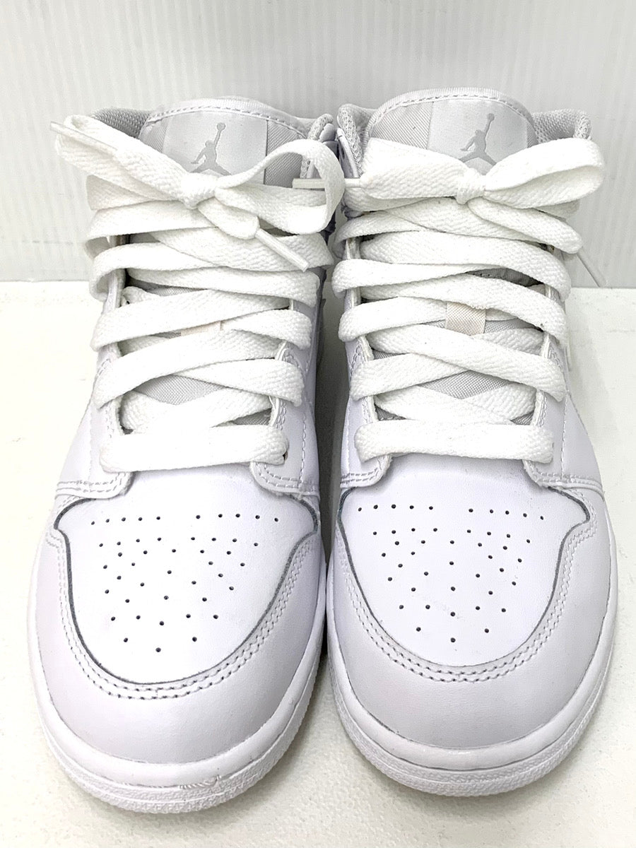 ナイキ NIKE AIR JORDAN 1 MID BG WHITE/PURE PLATINUM-WHITE 18SP-I 554725-104  レディース靴 スニーカー ロゴ ホワイト 23cm 201-shoes483