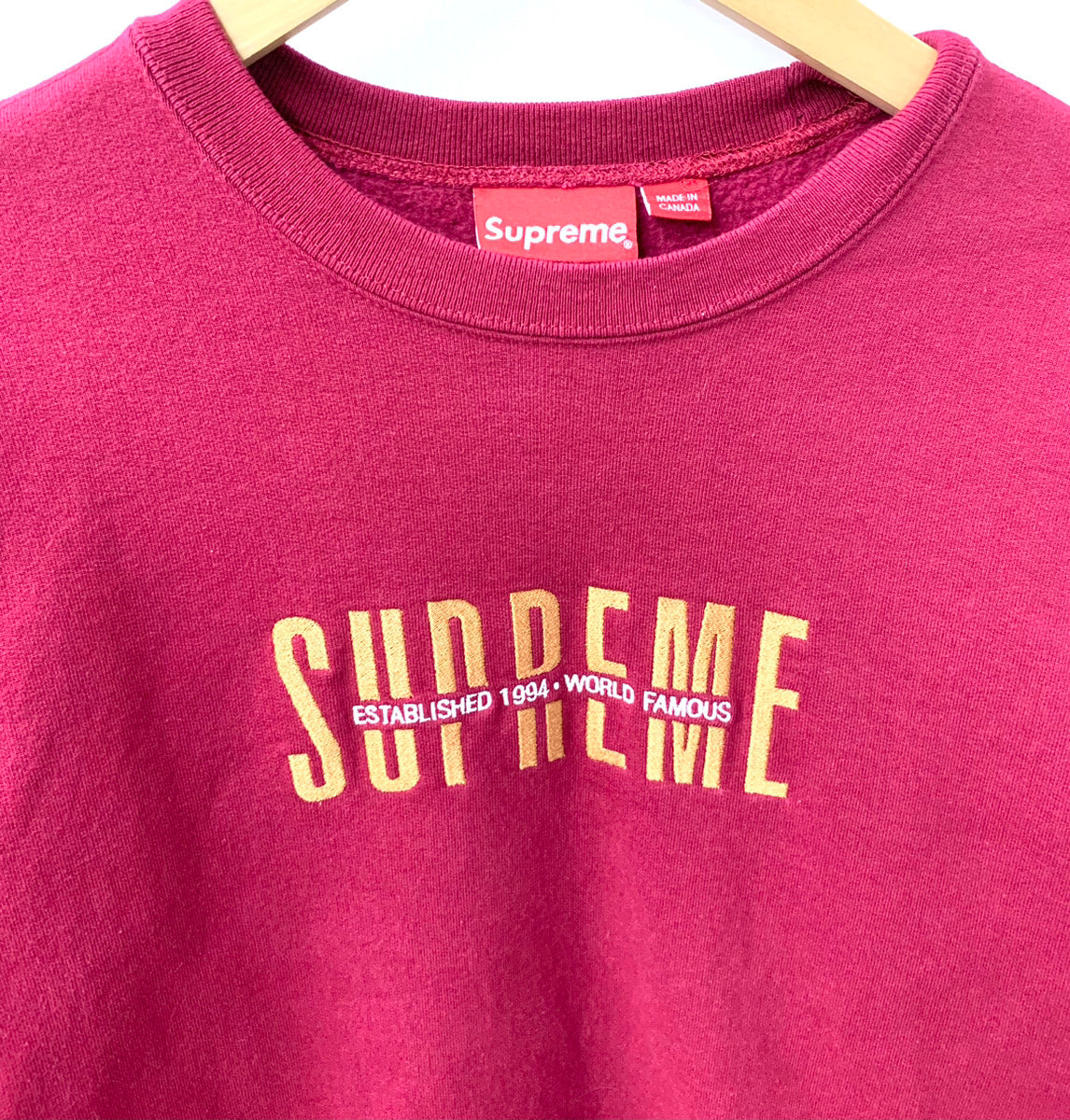 【美】supreme スウェット　ブラック　× ピンク　sサイズ