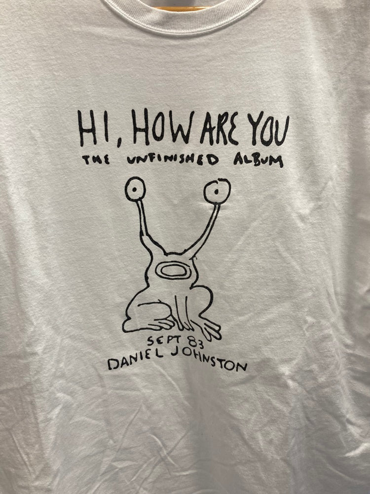 バンドTシャツ BAND-T 90s～00s ヴィンテージTシャツ DANIEL JOHNSTON ダニエル ジョンストン 「Hi HOW ARE  YOU」 白 トップス クルーネック ミュージックTee Tシャツ プリント ホワイト 101MT-1827