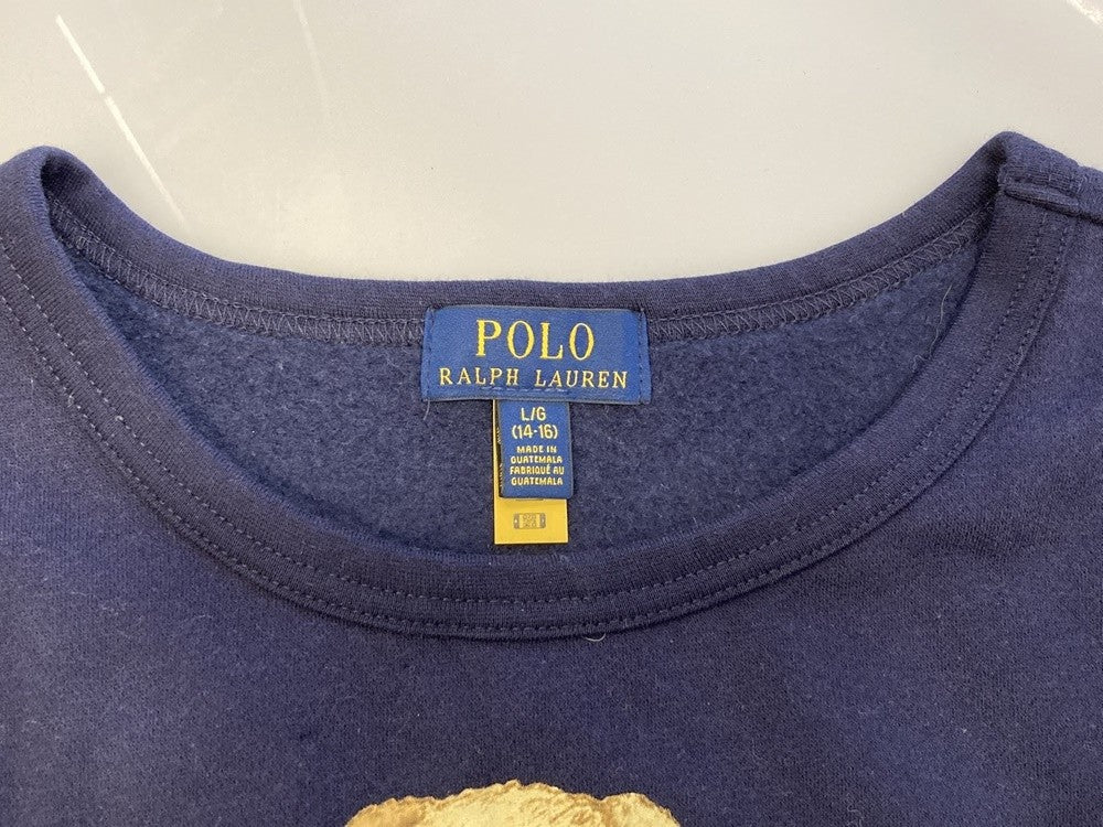 ラルフローレン RalphLauren POLO BEAR by RALPH LAUREN ベアー スウェット プルオーバー プリント くま 紺  ネイビー トップス 160 スウェット・トレーナー プリント ネイビー Lサイズ 101KT-4